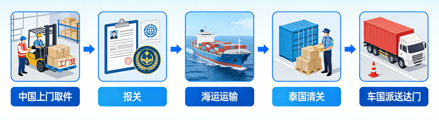 中国→泰国运输流程图